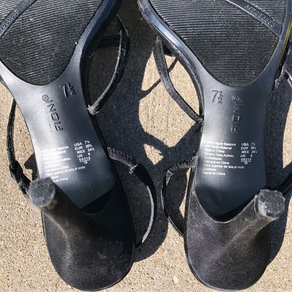 Black & Silver Sparkle Sandal Heels - Picture 6 of 11